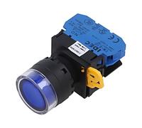 YW1L-MF2E10QM3S Interruttore: Pressione 22mm Asta.Pos: 1 NO LED blu IP65 YW P...