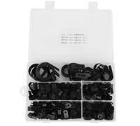 YWBL-WH 200 Pcs Plastic P Clips, Morsetti a Filo P in Nylon Assortimento per Cavi Kit di Condotti (BLACK)