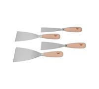 YWBL-WH 4 Pezzi Raschietti per Spatola in Acciaio Inox Set di Coltelli per Stucchi 4 Cm 6 Cm 8 10 Lame in Acciaio 3CR13 Manici in Legno Artificiale per Raschiatura di Intonaco Riparazione di