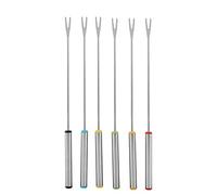 YWBL-WH 6 Forchette per Fonduta in Acciaio Inossidabile, Forchette da Dessert per Frutta e Barbecue, per Marshmallow, Dessert a Base di Carne Arrosto