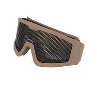YWBL-WH Goggle a Maglie di Ferro, Occhiali per la Sicurezza Impact con Borsa per lo Stoccaggio, per Allenamento All'aperto, Lente Marrone per la Protezione del e della Sabbia (Colore kaki)