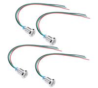 YWBL-WH Indicatore LED Rotondo, Ottone Cromato, LED Bicolore Super Luminoso, Dimensioni 10 Mm per Modifiche Auto e Indicatori Elettronici (rosso verde)