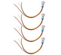 YWBL-WH Indicatore LED Rotondo, Ottone Cromato, LED Bicolore Super Luminoso, Dimensioni 10 Mm per Modifiche Auto e Indicatori Elettronici (rosso Giallo)