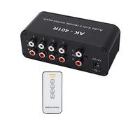 YWBL-WH Interruttore Audio Splitter Selettore Segnale 1 Ingresso 4 Uscite con Telecomando per Home Theater, Passaggio Facile tra 4 Dispositivi, Materiale ABS Alimentazione DC 12V