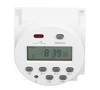 YWBL-WH Interruttore Timer Digitale LCD, relè di Controllo Tempo Programmabile PA66, 16 Accesi 16 Spenti Intervallo di 1 Minuto Memoria Batteria CA da 220 a 240 V o 12 V per Apparecchiature