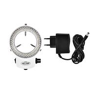 YWBL-WH Luce Ad Anello per Microscopio con 144 Perline LED, luminosità della Fotocamera Regolabile (0-100%) Sorgente Luminosa Senza Ombre per Microscopio Stereo e Illuminazione (WHITE)
