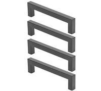 YWBL-WH Maniglie per Mobili Quadrate 4 Pezzi, Tiranti per Cassetti Acciaio Inox 5 Pollici Fori Centri, Ferramenta Nera Opaca per Armadio Credenza (12 * 12 * 192)