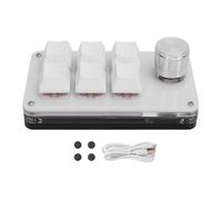 YWBL-WH Mini Tastierino USB A 6 Tasti con LED RGB per Giochi, Zoom, Zoom Indietro, Copia, Incolla, Seleziona Tutto, Taglia, Ufficio, Musica, Controllo Industriale, Sensazione di