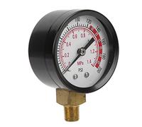 YWBL-WH Mintegri di Pressione del Gas, Dispositivo di Pressione Radiale con Quadrante Rotondo con Quadrante Circolare, Display a Doppia Scala 0-1.4MPa 0-200 Psi Parti Bagnate in Ottone,