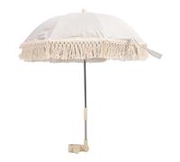 YWBL-WH Ombrellone per Bambini con Frange e Nappe, Protezione UV, Ombrellone da Spiaggia per Bambini All'aperto con Design Compatto e Pieghevole per Passeggino (Beige)