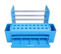 YWBL-WH Portaoggetti per Cacciaviti con 18 Fori Grandi, 8 Fori Piccoli, 4 Scatole Portaoggetti, Supporto Organizer Tavolo in Plastica per Strumenti Officina, Spazzole, Accessori