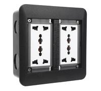 YWBL-WH Presa da Incasso a Pavimento Doppia Porta 4000 W 4 Uscite Presa da Pavimento Nascosta Nera in Lega di Alluminio con Guarnizione Impermeabile per Cucina, Soggiorno,