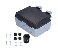 YWBL-WH Presa Esterna Doppia con Interruttore IP66 250V 16A | Presa di Corrente Standard Francese, PC ABS Ignifugo, Involucro Resistente Alle Intemperie, Parcheggi, Hotel, Fabbriche