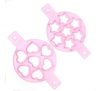 YWBL-WH Set di 2 Stampi per Pancake per Uova in Silicone, Anello per Padella per Uova, per Colazione, Accessori da Fai da Te