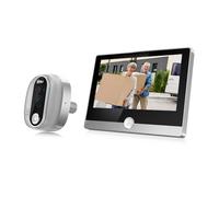YWBL-WH Videocitofono 1080P Spioncino con Display IPS da 4,3 Pollici Campanello Intelligente con Rilevamento del Movimento per Visione Notturna per la Sicurezza Domestica Dell'appartamento (SILVER)
