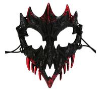YWBleked Costumi di HalloweenSpettacolo di danza Halloween con due metà del viso sanguinante della tigre Yasha Tengu, lupo umano Maschere Carnevale Bimbi (C, One Size)