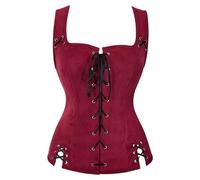 YWBleked Halloween Costume Uomo Gilet da Donna Costume Cosplay Corpetto Serbatoi I gentiluomini della Corte Medievale indossavano Costumi di Scena con Cappotto Cosplay di Itachi(Red,XXXL)