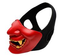 YWBleked Maschera Halloween LedGesicht Party Maske Halloween Cosplay Maske Festival Halbmaske Maschera Da Cavallo in Gomma (Red, One Size)
