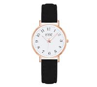 YWBleked Orologio al quarzo da donna con cinturino in pelle casual Orologio da donna alla moda popolare Orologio Donna Oro Rosa (Black, One Size)