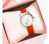 YWBleked Orologio bianco Trendy Design Fashion Quartz Ladies Casual Ultimo orologio da donna Cat Orologio Donna (Red, One Size)