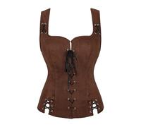 YWBleked Vestito Halloween It Gilet da Donna Costume Cosplay Corpetto Serbatoi I gentiluomini della Corte Medievale indossavano Costumi di Scena con Cappotto Costume Cosplay Jotaro (Brown, M)