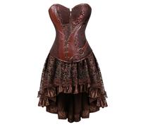 YWBleked Vestito Halloween It Shapewear Corte Europea Abito da Donna Corsetto Diviso Camicetta da Donna Marrone Costume Cosplay Kaede Akamatsu(Brown,XL)