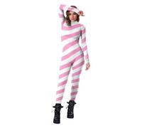 YWBleked Vestito Hallowen Christmas Candy Stripe Adult Costume Festive Tights Stage Performance Outfit for Holiday Parties Costume Cosplay Femminile Anime(S)