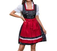 YWBleked Vestito Scream Adulto Costume da Cosplay in Stile Medievale per la Festa della Birra con Pizzo e Bottoni Costumi Cosplay Anime Oscure (Red, L)