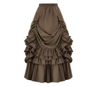 YWBleked Vestito Scream Adulto Gonna Gotica retrò da Donna Donne Sexy Costumi Cosplay Reggiseno Slip Maschera(Brown,M)