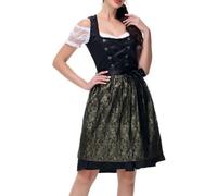 YWBleked Vestito Strega Donna Abito Dirndl da Donna Octoberfest Costume Tradizionale della Festa della Birra Tedesca Costume Cosplay del Bambino del Circo(Black,L)
