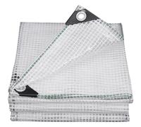 YWBXSHKD Telone Occhiellato Trasparente 2x2.5m, Telo Telone PVC Multiuso Occhiellato Trasparente Retinato con Occhielli per Esterno Resistente UV Tende Balconi Coperture