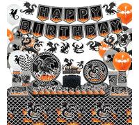 Ywediim Piatti per la festa del Drago, Tra cui striscione per feste di buon compleanno, piatti da cena, piatti da dessert, tazze, tovaglioli, tovaglie, palloncini, cannucce, per Drago Feste a Tema