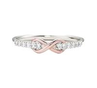 YWeiLiangSan Anello a nodo infinito, da donna, con nodo infinito, per madre e figlia, connessi per sempre (bianco, 5)