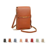 YWeiLiangSan Borsa a Tracolla con Touchscreen, Borsa a Tracolla con Finestra Touchscreen e Tracolla Regolabile (Brown,Medium)