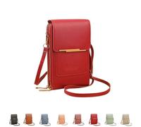 YWeiLiangSan Borsa a Tracolla con Touchscreen, Borsa a Tracolla con Finestra Touchscreen e Tracolla Regolabile (Red,Medium)