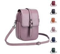 YWeiLiangSan Borsa a tracolla vintage per telefono da donna, leggera in vera pelle, borsa a tracolla, Viola, 14cm*8cm*20cm