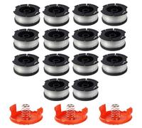 Yweller 20 bobine di ricambio A6481 A6485, Ø 1,65 mm, lunghezza 10 m, per decespugliatore a batteria Black+Decker STC1840EPC, STC1820, ST5530, GLC3000 con copertura della bobina RC-100-P (14 bobine +
