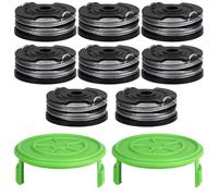Yweller Bobina di ricambio 29187, lunghezza 8,3 m, spessore 1,65 mm, adatta per tagliaerba Greenworks 40 V, G40LTK2, G40LTK2, G40LTK2x, 2101507, 2101507UC, 8 bobine di filo + 2 coperture per bobine