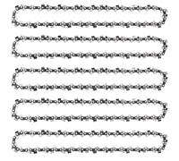 Yweller Confezione da 5 catene per motoseghe da 3/8", con 57 connettori per ingranaggi, 1,3 mm, adatte per aste da 40 cm, compatibili con titanio, Ferrex, Gardenline, Black & Decker, Primaster Oregon
