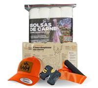 YWH Collection - Confezione da 4 sacchetti per carne, affilatore, cinghia da trascinamento, cartone da taglio, arancione