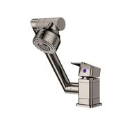 YWJFSA Miscelatore per Cucina Pieghevole Rubinetti con Bracci Articolati con 2 Modalità Miscelatore Girevole Bagno Regolabile in Altezza Ottone, Grigio Canna Di Fucile