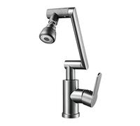 YWJFSA Miscelatore per Cucina Pieghevole Rubinetti con Bracci Articolati con 3 Modalità Miscelatore Lavabo Monoforo Regolabile in Altezza Monocomando, Grigio Canna Di Fucile