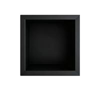 YWJFSA Nicchia Da Parete in Acciaio Inox 35 × 35cm Singolo Strato,Impermeabile,Non Necessita di Piastrelle,Nicchia Incorporata per Bagnoschiuma Shampoo Articoli Toeletta,Nero