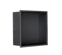 YWJFSA Nicchia Doccia Incasso Acciaio Inox 70 × 28cm Singolo Strato,Non Necessita di Piastrelle,Nicchia Cabina Doccia per Bagnoschiuma Shampoo Articoli Toeletta,Nero