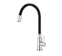 YWJFSA Rubinetto Acqua Fredda In Acciaio Inossidabile 360° Girevole Monoforo Rubinetto Cucina Flessibile