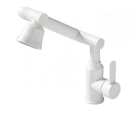 YWJFSA Rubinetto Cucina Pieghevole Altezza Regolabile Rubinetti a Bracci Meccanici con Doccetta 4 Modalità Miscelatore Lavabo Bagno Alto Acciaio Inox,Bianco