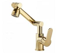 YWJFSA Rubinetto Cucina Pieghevole Miscelatore Lavabo Bagno Alto con Doccetta 2 Modalità Monocomando Rubinetti a Bracci Meccanici Altezza Regolabile,Antico