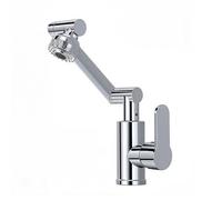 YWJFSA Rubinetto Cucina Pieghevole Miscelatore Lavabo Bagno Alto con Doccetta 2 Modalità Rubinetto Bagno Acciaio Inox Altezza Regolabile,Argento