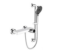 YWJFSA Rubinetto Doccia da Muro | Rubinetto a Cascata Per Vasca con Doccetta a 3 Getti E Colonna Doccia Regolabile Miscelatore Monocomando Vasca Freddo E Caldo