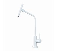 YWJFSA Rubinetto Lavello Cucina Acqua Potabile Rubinetto Acqua Fredda | Depuratore Acqua per Rubinetto Monocomando Cucina in Acciaio Inox Girevole 360° Monoforo G1/4,Bianco